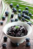 Heidelbeerkonfitüre / bilberry jam in bowl