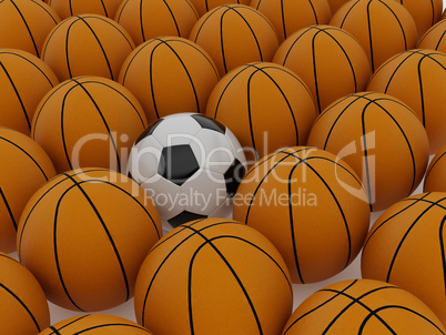 Football and basketball balls