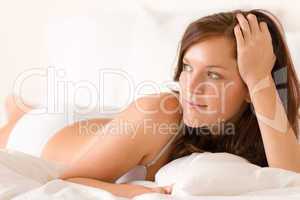 Bedroom - woman lying down in lingerie