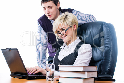 Business team with laptop