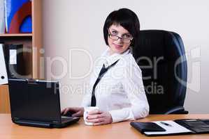 Business woman with laptop