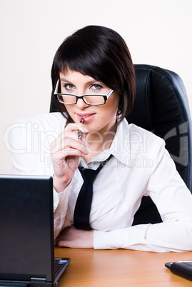 Business woman with laptop