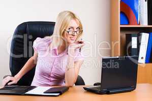 Business woman with laptop