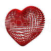 Rotes 3D Herz voller herzen