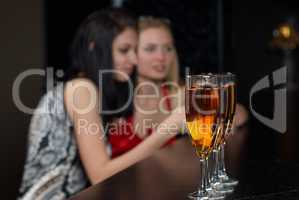 Young women in a bar