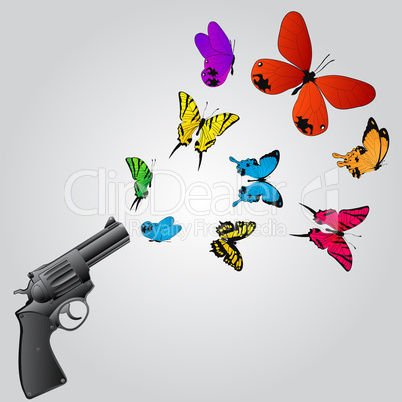 Butterflies and gun