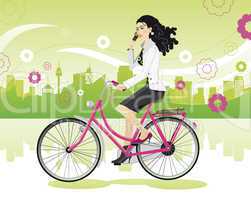 Girl ride bike