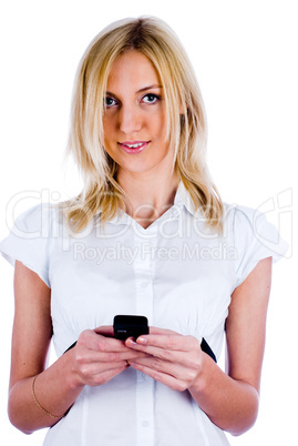 Girl writing sms