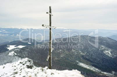 Cross on top of the mountain
