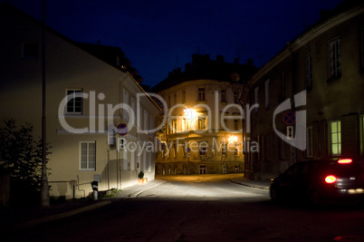 Vilnius street at night