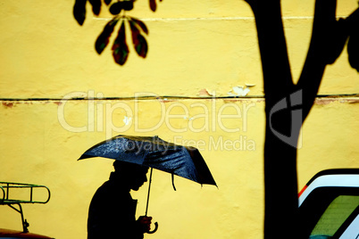 Ma with umbrella