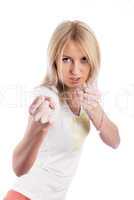 Girl with fists