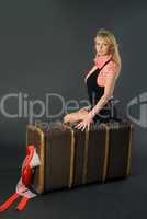 Beautiful girl with suitcase