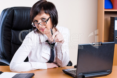 Business woman with laptop