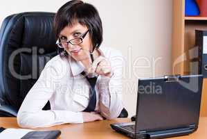 Business woman with laptop