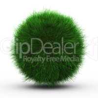 3d render of green grass ball