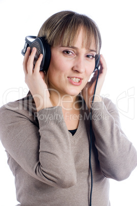 Woman with headphones