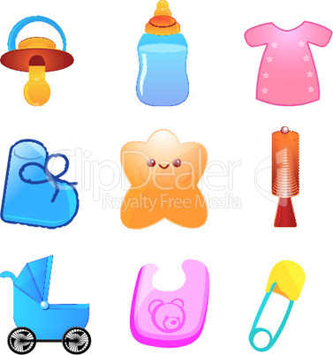 kids icons on white background