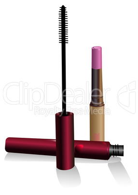 Lipstick and ink for eyelashe