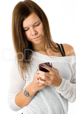 Girl writing sms