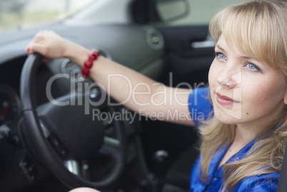 Resting girl after driving