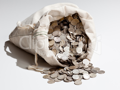 Bag of silver coins