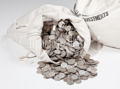 Bag of silver coins