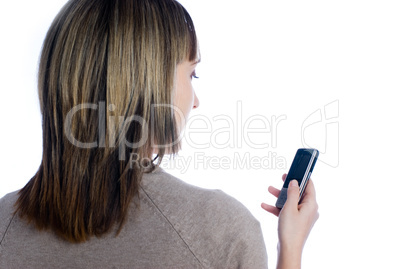 Girl writing sms