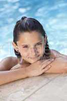 Happy Girl Child In Swimming Pool