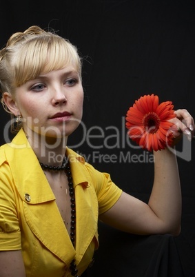 Girl and flower