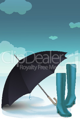 umbrella with footwear
