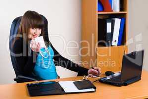 Business woman with laptop