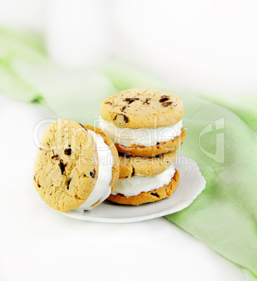 Chocolate Chip Cookie and Ice Cream Sandwiches