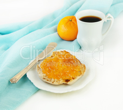 English Muffin and Marmalade with Coffee