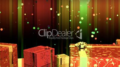 Isolated Gift Boxes Setting In Colorful Background