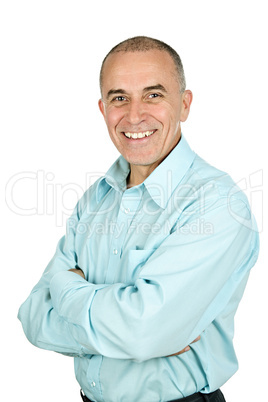 Smiling man with arms crossed