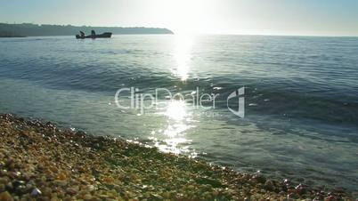 Beautiful seascape. Fishermen go out to work.