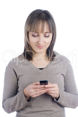 Girl writing sms