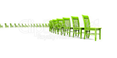 3D Stuhlreihe - Grün 03