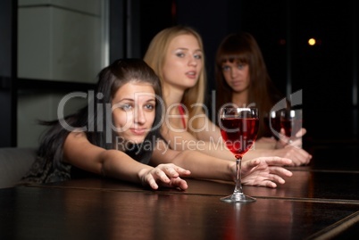 Young women in a bar