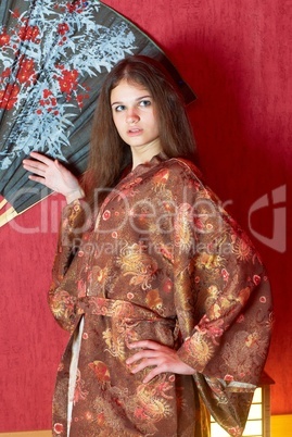 Girl in kimono