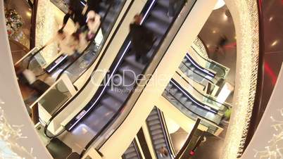 Rolltreppen im Einkaufszentrum - Timelapse