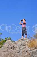 Boy with binoculars
