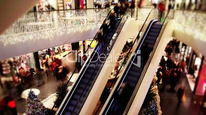 Rolltreppen im Einkaufszentrum - Timelapse