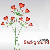 vector background with heart plants