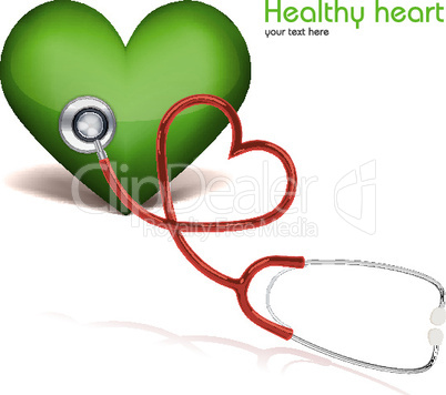 healthy heart with stethoscope