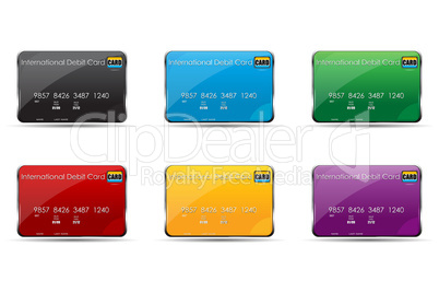 colorful international debit cards