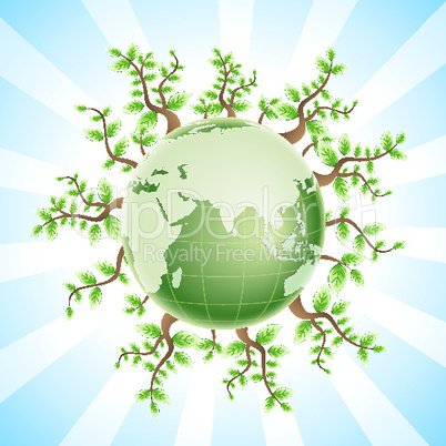 illustration of recycle globe