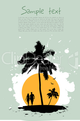 illustration of beach card