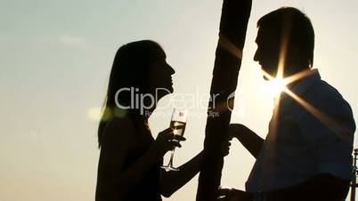 Silhouette of two lovers